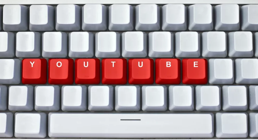 YouTube written on keyboard