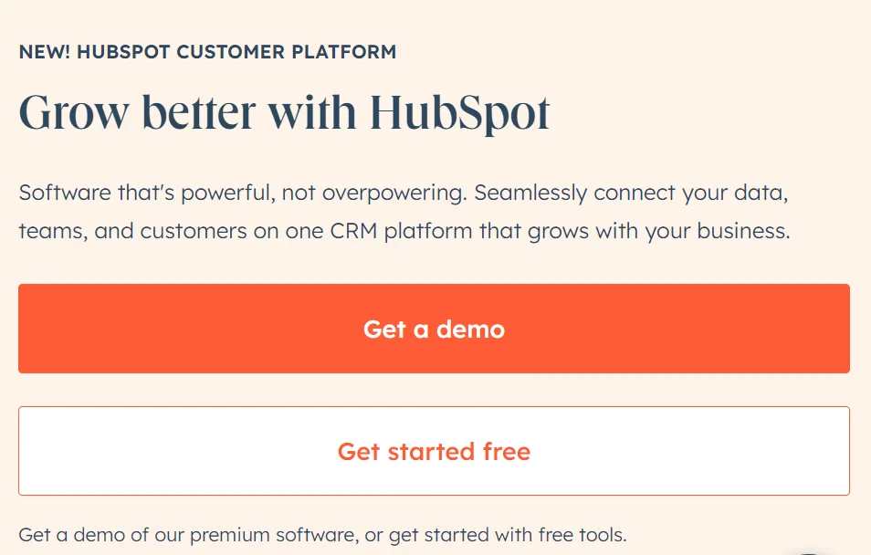 An example of the HubSpot cta button