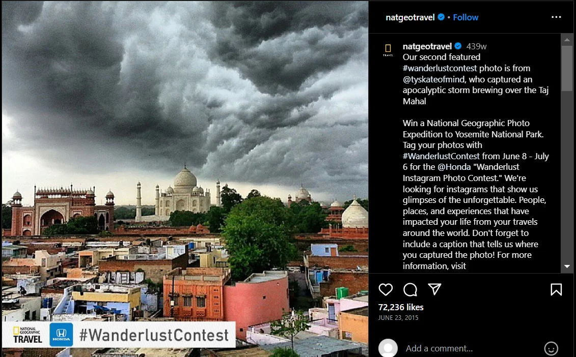 user-generated content examples of National Geographic on Instagram