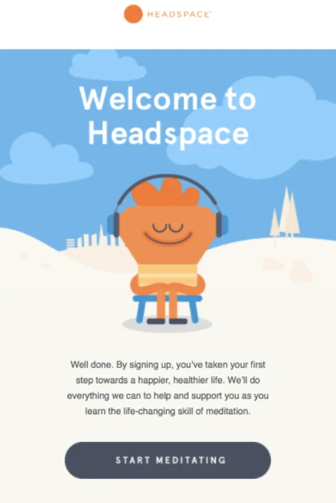 An example of the Headspace welcome email
