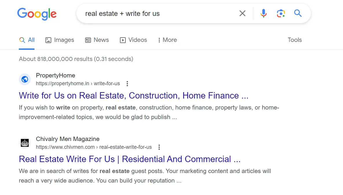 Examples of guest blogging websites in the real estate niche