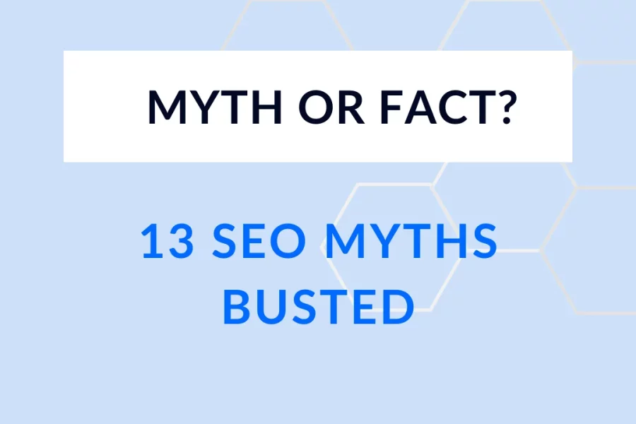 A banner representing seo myths and facts