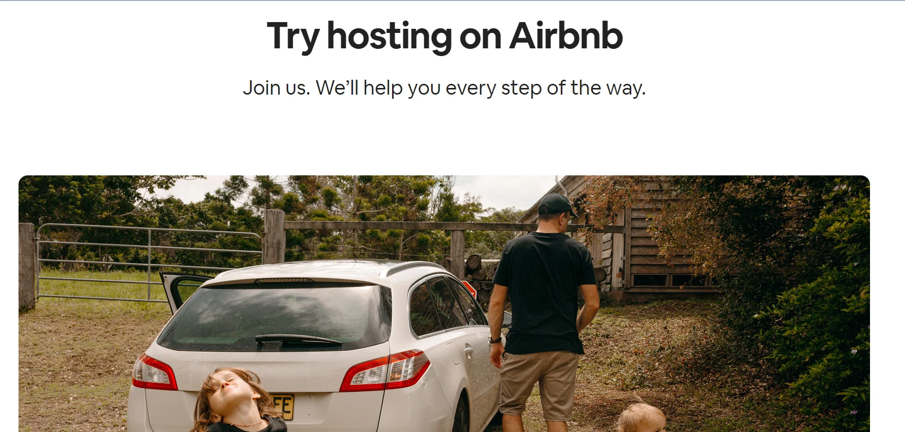Airbnb hosting page on website