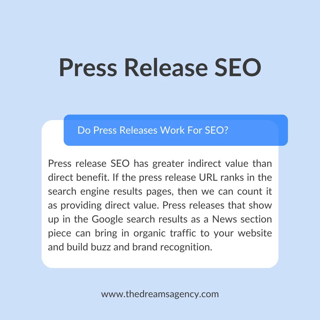 A post answering do press releases work for seo