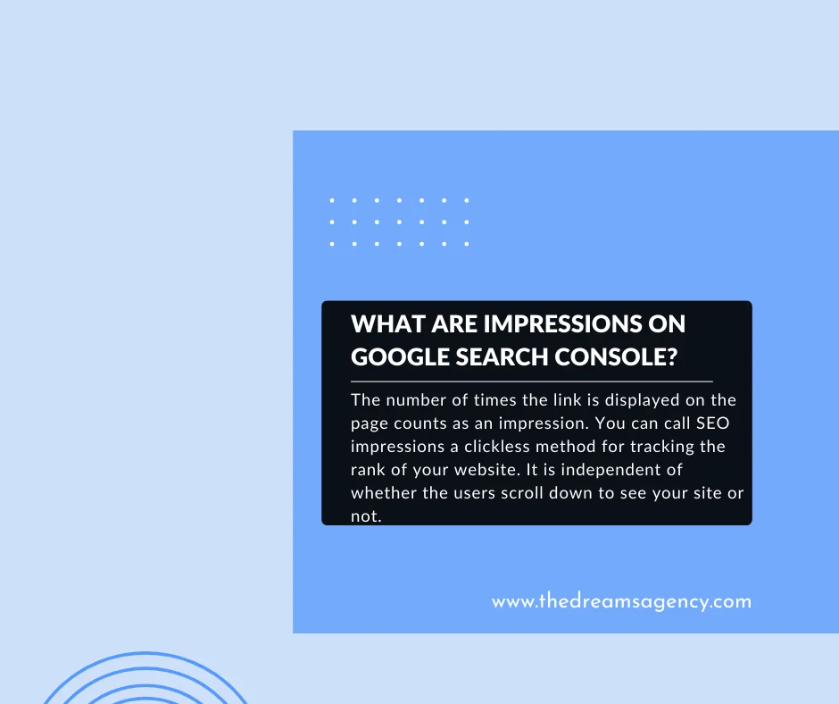 A definition post on what are impressions on Google Search Console